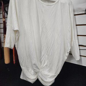 NWT GAZE WOMEN'S TWISTED FRONT 3/4 DOLMAN SLEEVE STRETCH BLOUSE XS